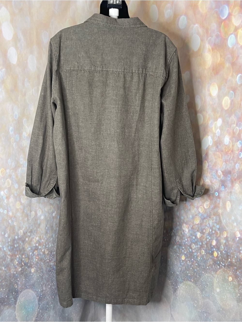 Poetry NWT Hemp Organic Cotton Long Sleeve Dress Olive Green Size US 14 - Picture 7 of 8